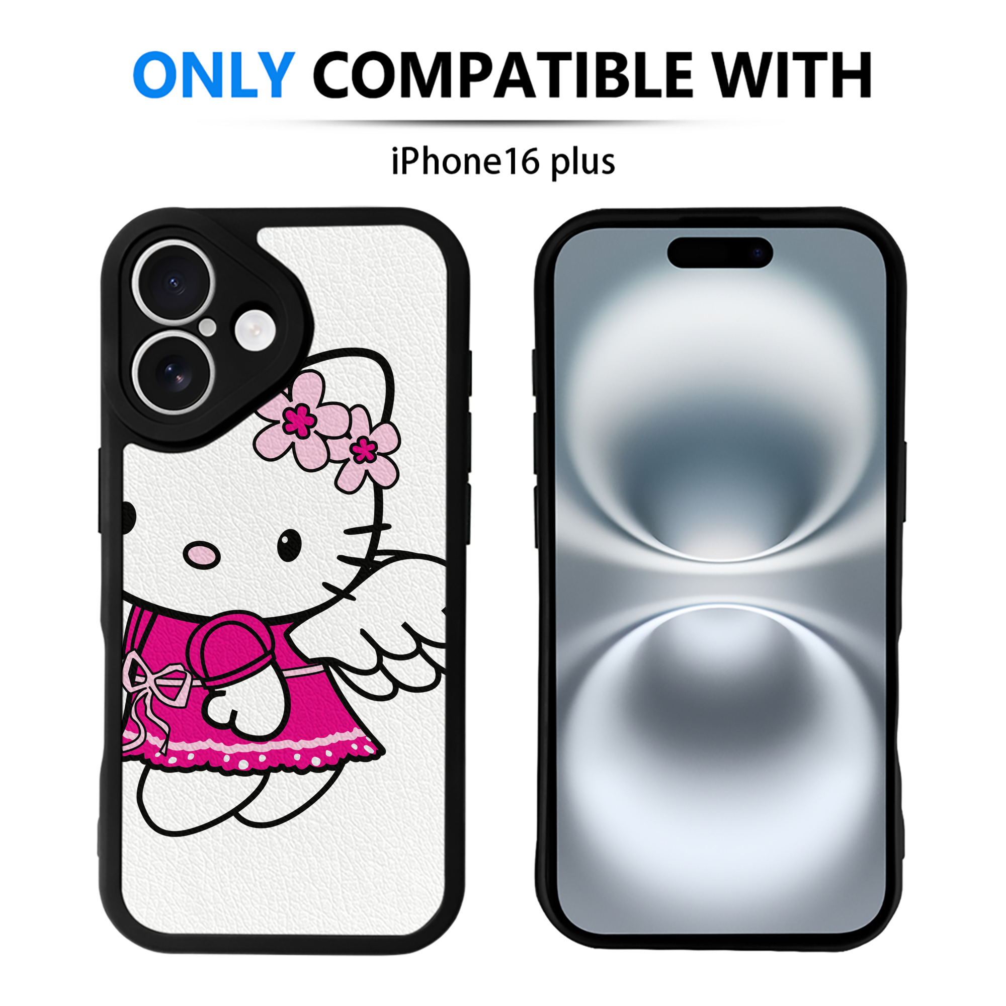 （画像用） Hello Kitty ハローキティ 【iPhone 16シリーズ対応】シリコンスマホケース（レザー調） 材質：シリコン